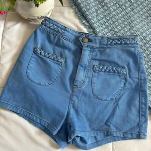 Urban Outfitters Light Blue High Waist Denim Shorts